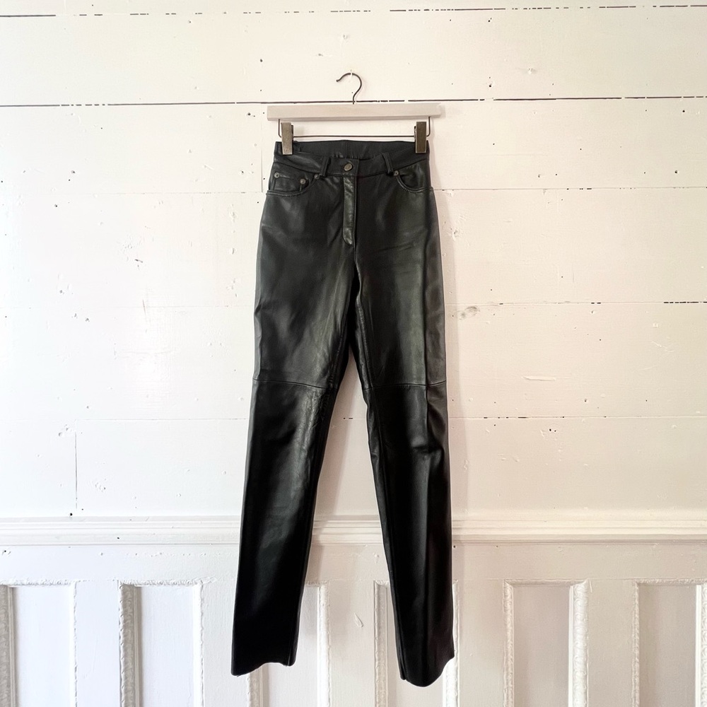 Vintage Modal New York black leather pants size 2